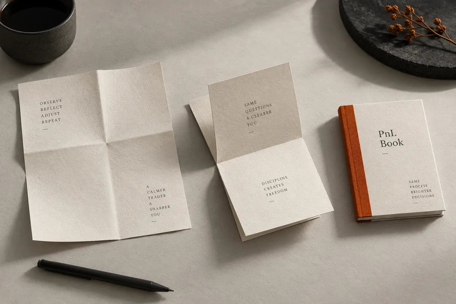 Paper gradually folded into a notebook, illustrating a repeatable process.